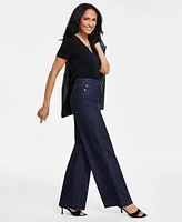 I.n.c. International Concepts Women's Tied Wide-Leg Jeans, Created for Macy's