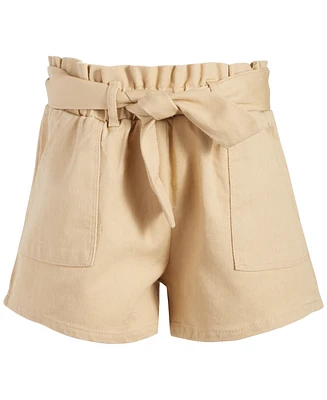 Grayson Threads Kids, The Label Big Girls Tie-Belt Cotton Twill Shorts