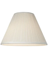 Set of 2 White Pleated Medium Empire Lamp Shades 6.5" Top x 15" Bottom x 11" High (Spider) Replacement with Harp and Finial - Spring crest