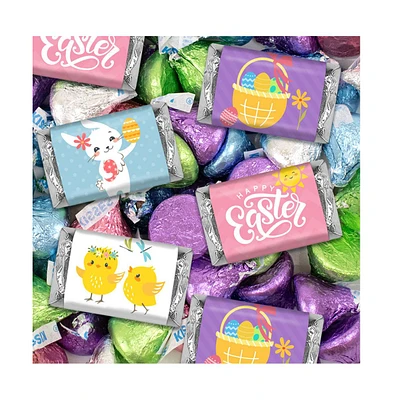 131 Pcs Easter Candy Party Favors Hershey's Miniatures & Chocolate Kisses (1.65 lbs, Approx. 131 Pcs) - Assorted pre