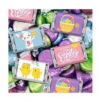 131 Pcs Easter Candy Party Favors Hershey's Miniatures & Chocolate Kisses (1.65 lbs, Approx. 131 Pcs) - Assorted pre