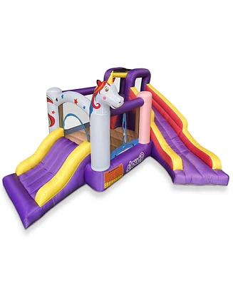 Cloud 9 Unicorn Bounce House with Blower & Two Slides