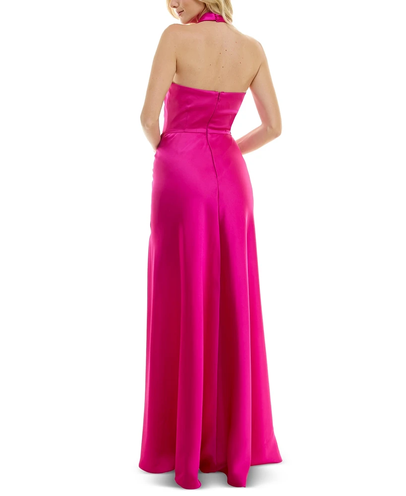 Taylor Women's High-Low Halter Gown