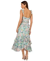 Adrianna by Papell Women's Floral-Print Ruffled Maxi Dress