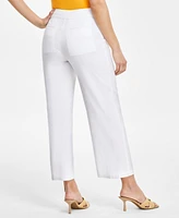 I.n.c. International Concepts Petite Linen-Blend High-Rise Wide-Leg Pants, Created for Macy's