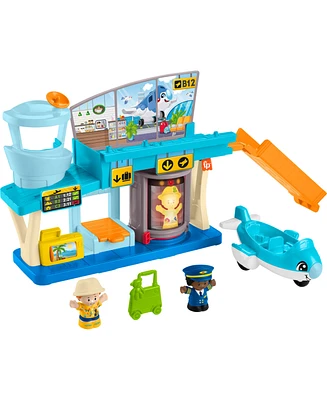 Little People Everyday Adventures Airport Toddler Playset, Airplane and 3 Play Pieces - Multi