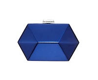 Nina Geometric Mirror Metallic Patent Minaudiere Handbag