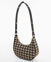 Mango Women's Printed Logo Shoulder Bag