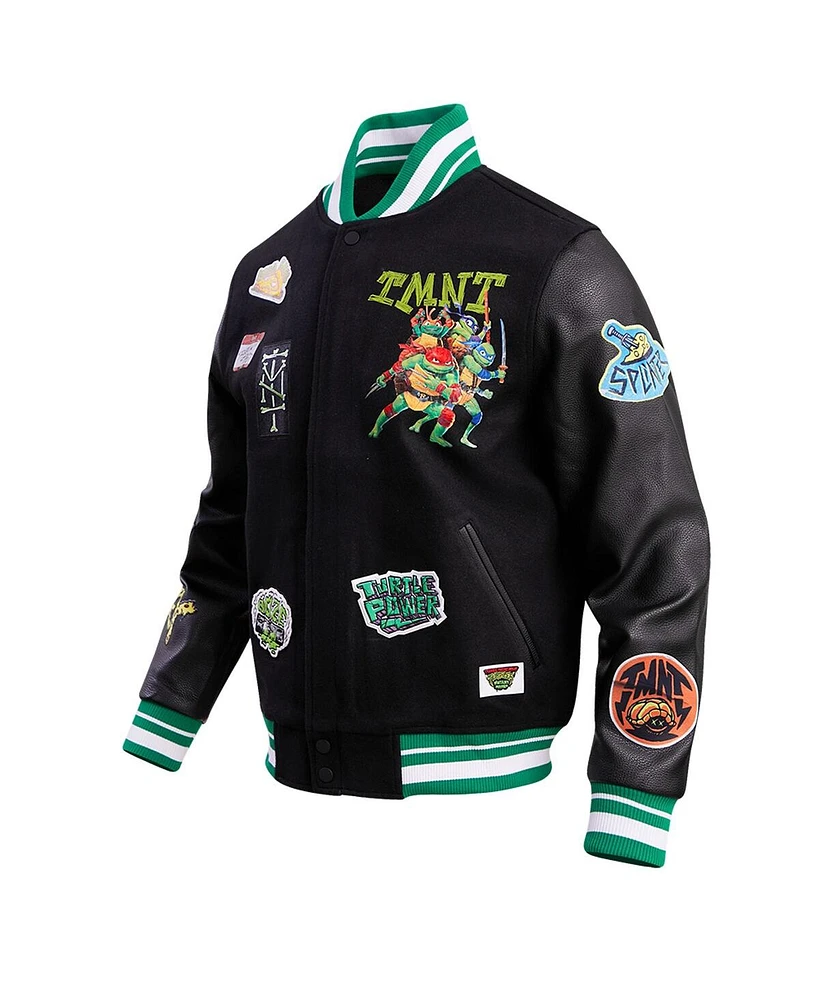 Men's Freeze Max Black Teenage Mutant Ninja Turtles Team Varsity Full-Zip Jacket