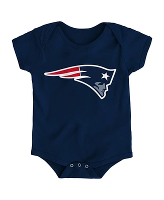 Baby Boys and Girls Navy New England Patriots Team Logo Bodysuit