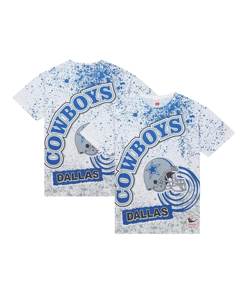 Men's Mitchell & Ness White Dallas Cowboys Team Burst Sublimated T-Shirt