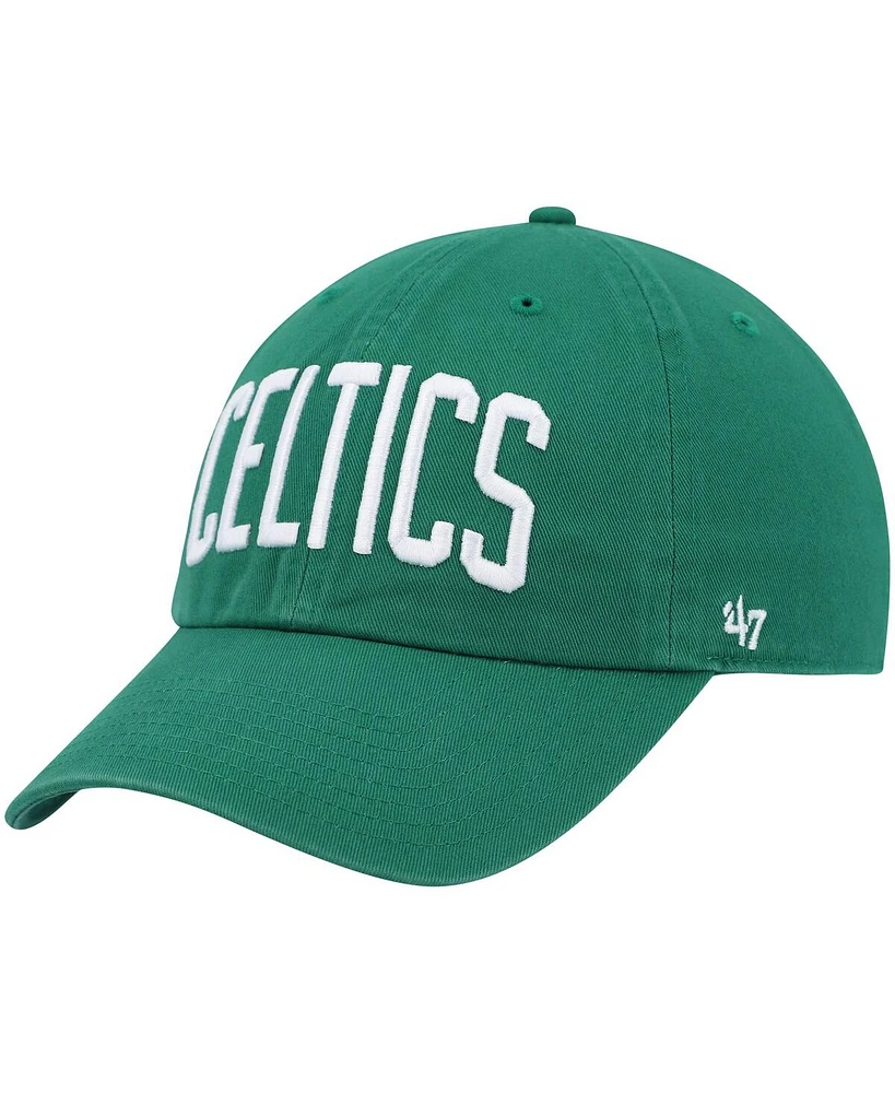 Men's '47 Brand Kelly Green Boston Celtics Clean Up Wordmark Adjustable Hat