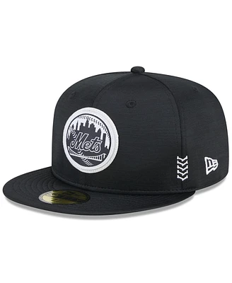 Men's New Era Black New York Mets 2024 Clubhouse 59FIFTY Fitted Hat