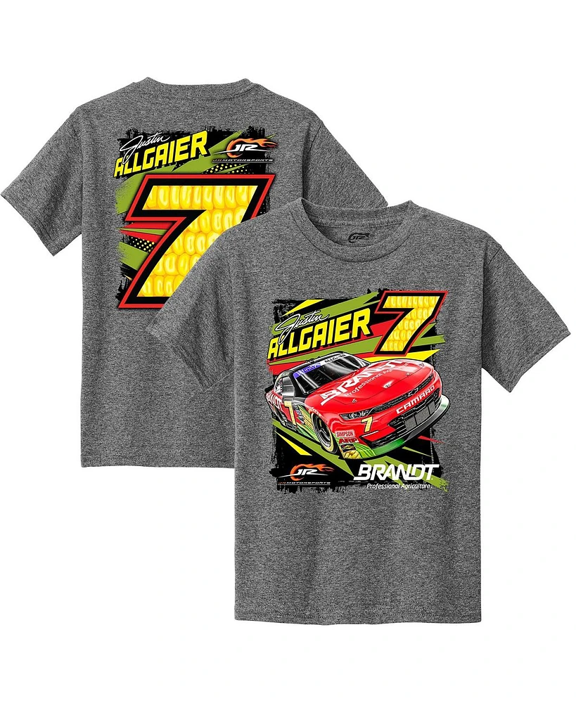 Men's Jr Motorsports Official Team Apparel Heather Charcoal Justin Allgaier Car T-shirt