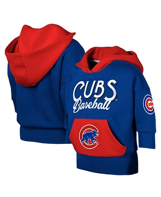 Big Girls Fanatics Royal Chicago Cubs Team Practice Fashion Three-Quarter Sleeve Pullover Hoodie