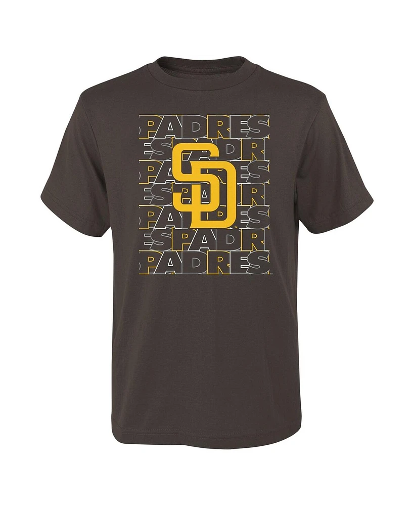 Big Boys Fanatics Brown San Diego Padres Letterman T-shirt