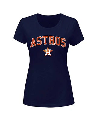 Women's Profile Navy Houston Astros Plus Arch Logo T-shirt
