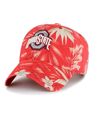 Men's '47 Brand Scarlet Ohio State Buckeyes Tropicalia Clean Up Adjustable Hat