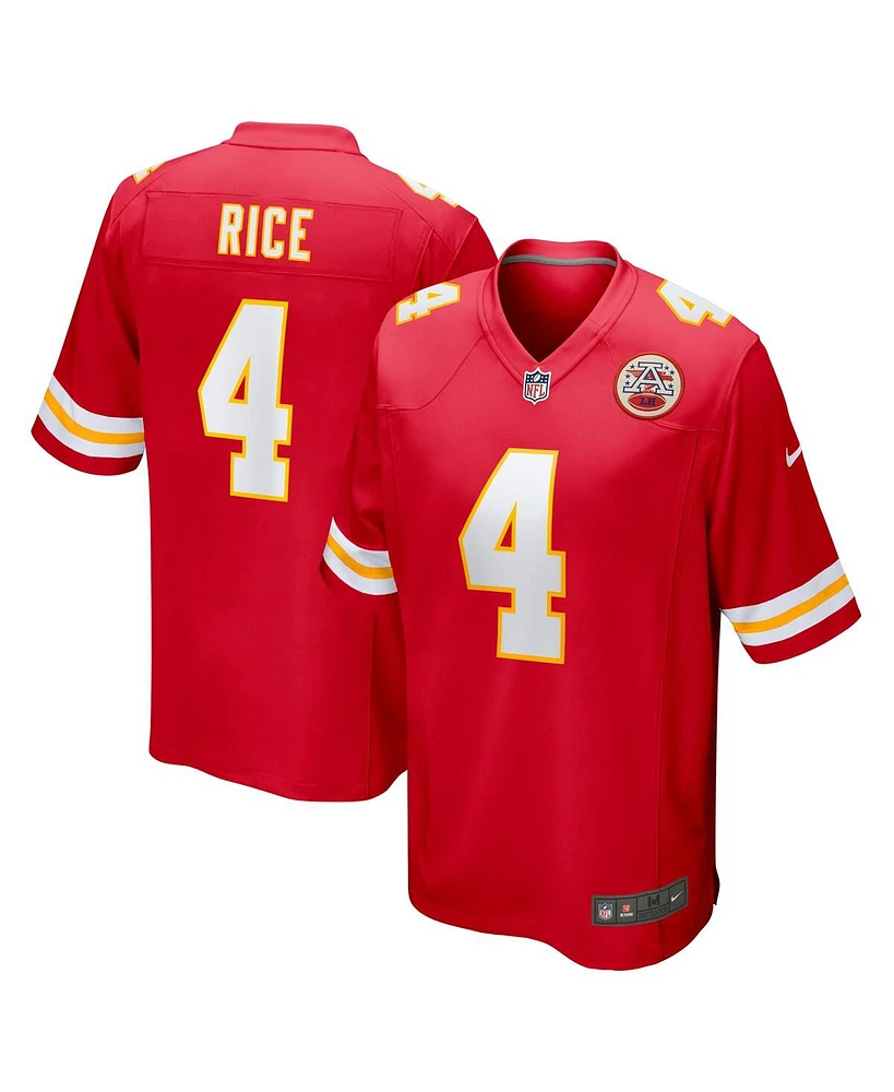 Men's Nike Rashee Rice Red Kansas City Chiefs Game Jersey