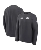 Men's Nike Anthracite Kansas City Chiefs Super Bowl Lviii Opening Night Tech Fleece Pullover Sweatshirt