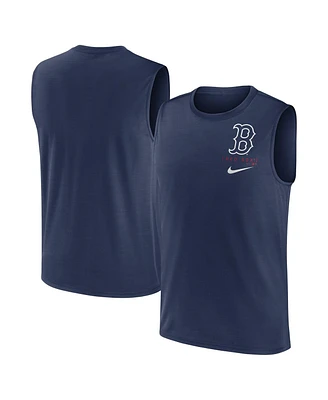Men's Nike Navy Boston Red Sox Large Logo Muscle Tank Top