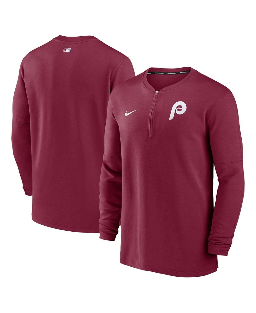 Men's Nike Philadelphia Phillies Authentic Collection Game Time Performance Quarter-Zip Top