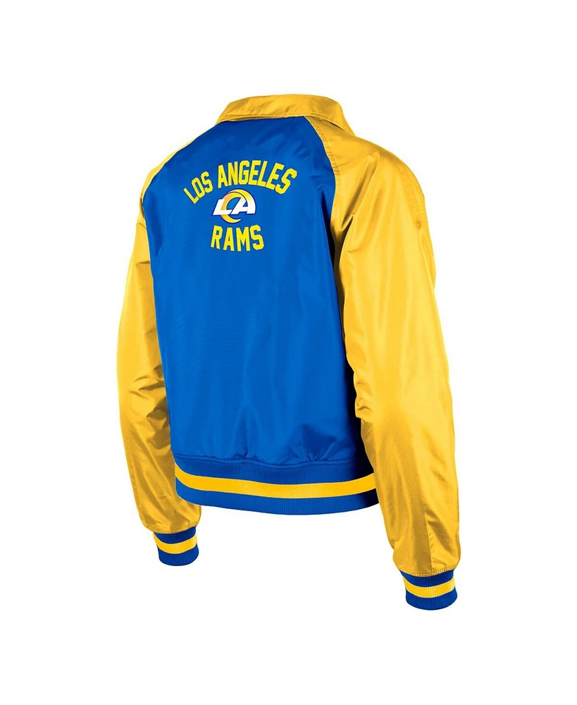 Women's New Era Royal Los Angeles Rams Coaches Raglan Full-Snap Jacket