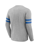 Men's Nfl x Darius Rucker Collection by Fanatics Heather Gray Los Angeles Chargers Henley Long Sleeve T-shirt