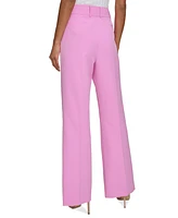 Karl Lagerfeld Women's Mid Rise Wide Leg Pants