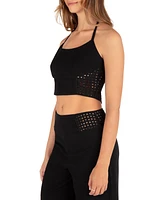 Hurley Juniors' Crochet Panel Cropped Halter Top