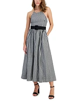 Taylor Women's Belted Halter Midi Dress