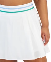 Id Ideology Plus Active Striped High-Waist Pleated Skort, Created for Macy's