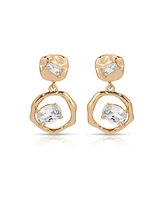 Ettika Organic Shape 18k Gold Plated Crystal Earrings