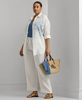 Lauren Ralph Lauren Plus-Size Linen Wide-Leg Pants