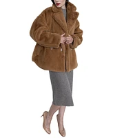 Emilia George Maternity Short Faux Fur Maia Coat