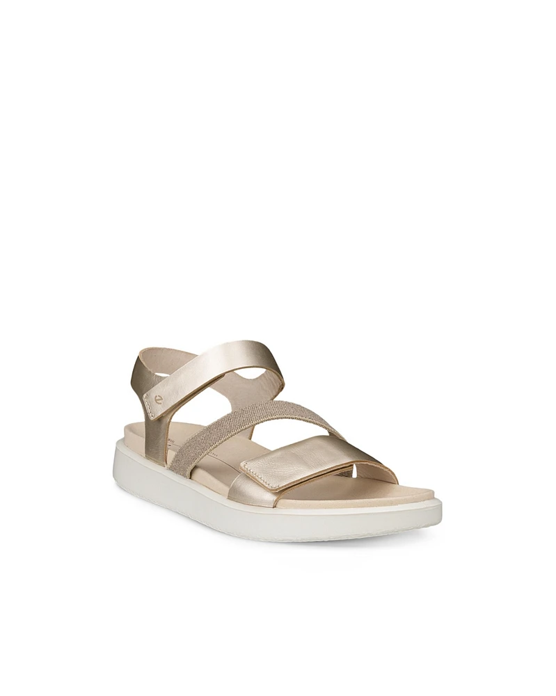 Ecco Women's Flowt 2 Band Sandals - Pure White Gold