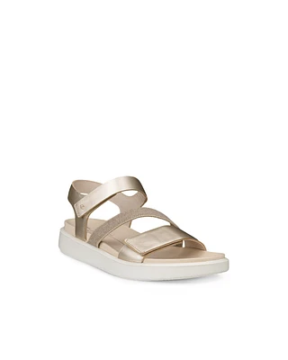 Ecco Women's Flowt 2 Band Sandals - Pure White Gold