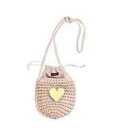 Child Angela Lime Straw Handbag