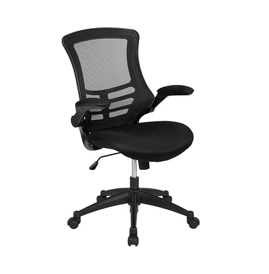 Emma+Oliver Mid-Back Mesh Swivel Ergonomic Task Office Chair With Flip-Up Arms