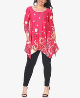 White Mark Plus Erie 3/4 Sleeve Tunic Top