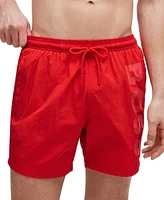 Boss by Hugo Men's Vertical-Logo Quick-Dry Swim Shorts