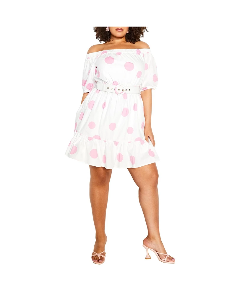 City Chic Women's June Spot Dress