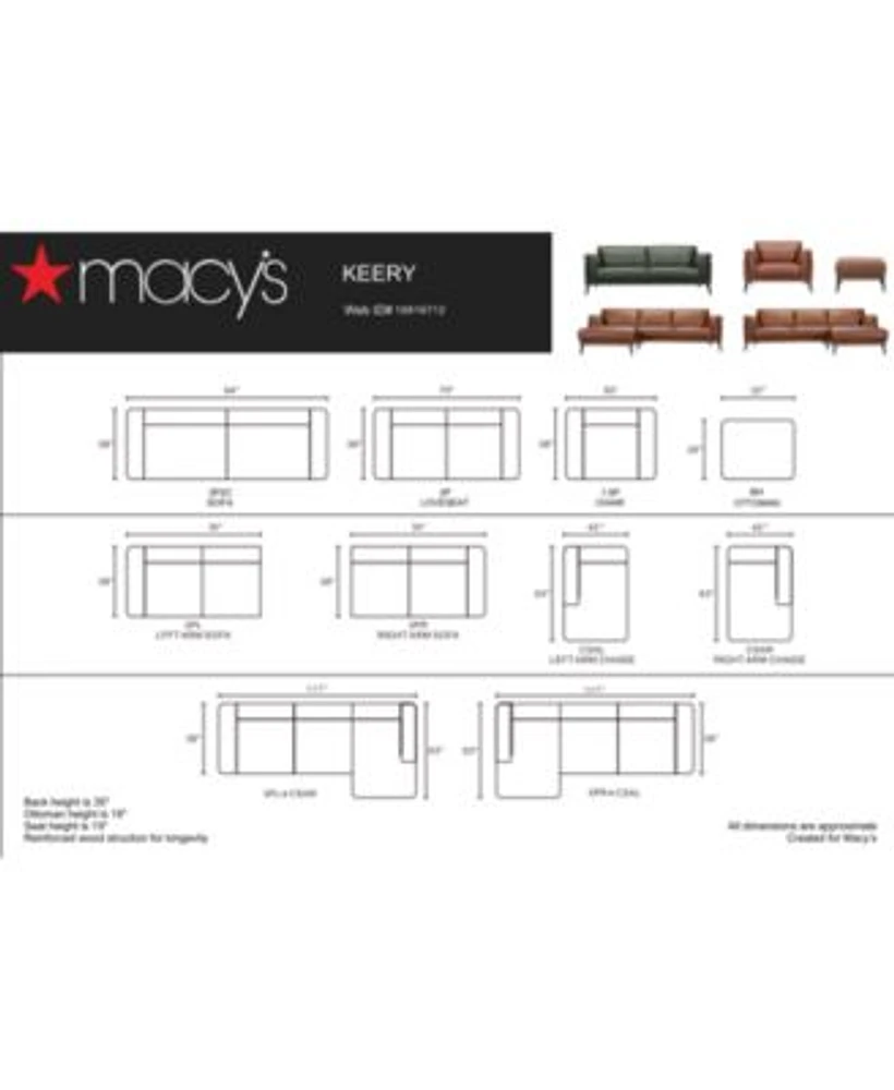 Keery Leather Sofa Collection Created For Macys