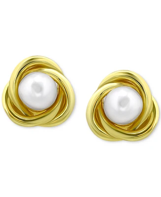 Giani Bernini Cultured Freshwater Pearl (5mm) Love Knot Stud Earrings, Created for Macy's