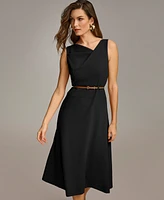 Donna Karan Women's Belted Asymmetric Midi Dress