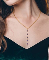 Sapphire (1-1/4 ct. t.w.) & Diamond (1/4 ct. t.w.) Lariat Necklace in 14k Gold, 16-1/2" + 1" extender