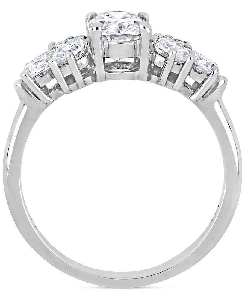 Moissanite Mixed-Cut Engagement Ring (2 ct. t.w.) 10k White Gold