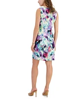 Connected Women's Printed Sleeveless Sheath Dress