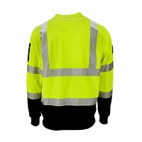 RefrigiWear Men's Men s Hi Vis Crewneck Sweatshirt with Reflective Tape