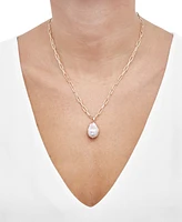 Cultured Freshwater Baroque Pearl (13-14mm) 18" Pendant Necklace in 18k Gold-Plated Sterling Silver